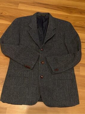 Vintage Orvis Men's Harris Tweed Gray Herringbone Sport Coat Blazer 40R